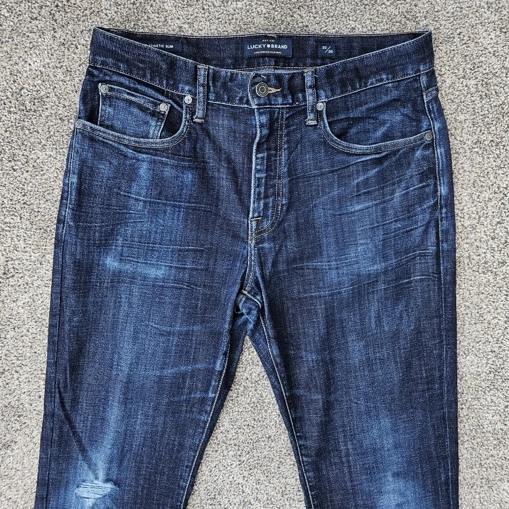 Lucky Brand Dark Wash 410 Athletic Slim Straight Leg Denim Jeans Mens 32/30